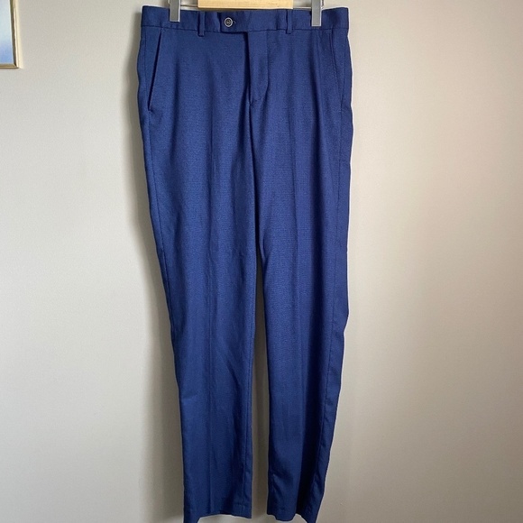 Lloyd & Jefferson London Men's Blue Lightweight Straight Leg Dress Pants - Picture 1 of 12